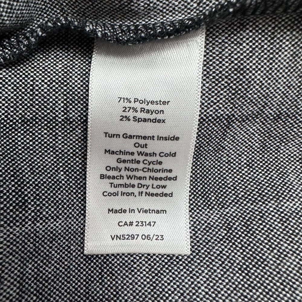 Talbots Johnny Collar Knit Dress Buffalo Plaid Gray Black Quarter Zip L - Picture 7 of 9